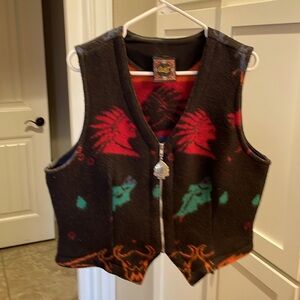 Western style will blend zip up vest